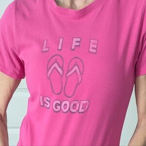A pink Life is Good T-shirt